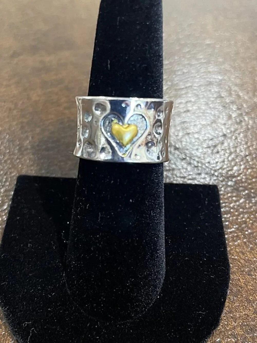 Retro Vintage Dual-Tone Heart Ring - Boho Style | Two-Tone | Size 6 | NWT